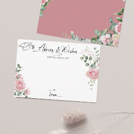 Cartão De Informações Rosas Cor-de-Rosa Script Conselhos e Desejos Gradu