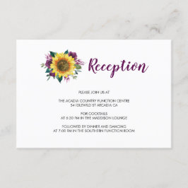 Cartão De Informações Rosas de girassol Recepção de casamento floral