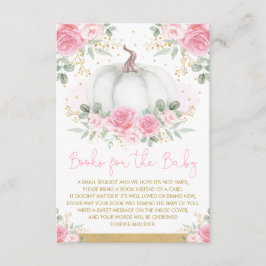 Cartão De Informações Rosas de outono de Pumpkin rosa e Dourado Livros p