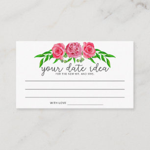 Cartão De Informações Rosas em aquarela Ideias para noite de encontro \