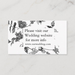 Cartão De Informações Rosas florais de cor branca esbranquiçada Elegante