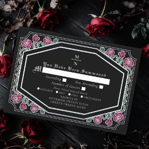 Cartão De Informações Rosas Gótica Victoriana Negra Thorns Casamento RSV