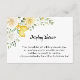 Cartão De Informações Rosas Limões Exibir a Placa de Gabinete do Chá de