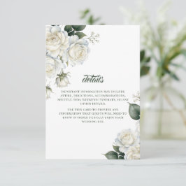 Cartão De Informações Rosas Sage Floral Casamento
