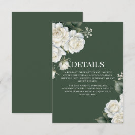 Cartão De Informações Rosas Sage Floral Casamento