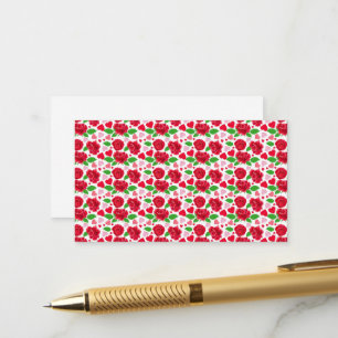 Cartão De Informações Rosas Vermelhas Corações Rosas Feliz Dia dos Namor