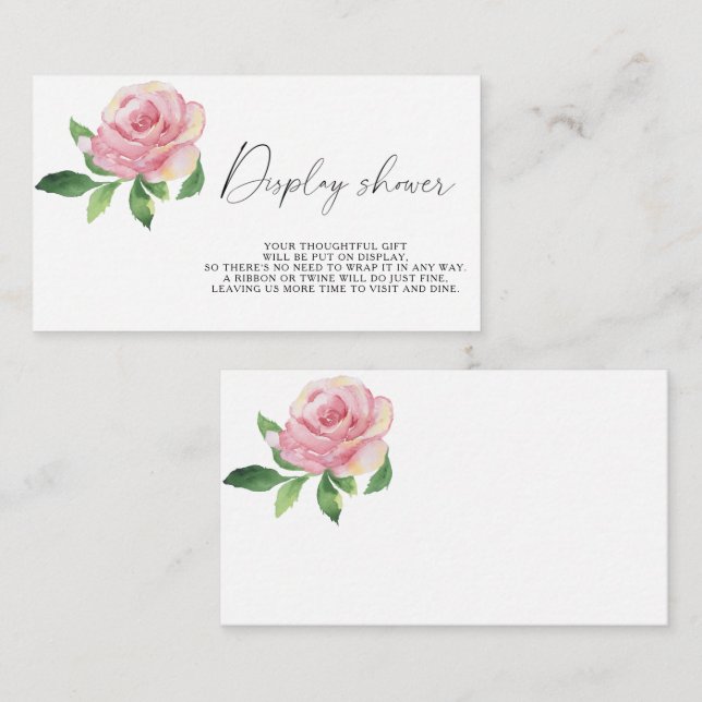 Cartão De Informações Rose - Exibir chuveiro (Frente/Verso)