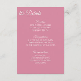 Cartão De Informações Rose Pink Details