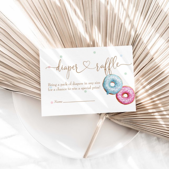 Cartão De Informações Rosquinha Gênero Revelar Fralda da Festa Raffle (Criador carregado)
