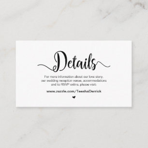 Cartão De Informações Roteiro de Fazenda Rústico, Detalhes do Casamento