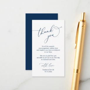 Cartão De Informações Roteiro Minimalista Moderno, Obrigado no Casamento