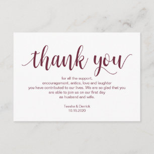 Cartão De Informações Roteiro Russo, Borgonha, Casamento Obrigado