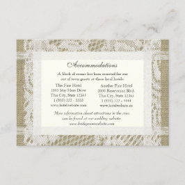 Cartão De Informações Rótulo e Burlap Look Directions Inserir