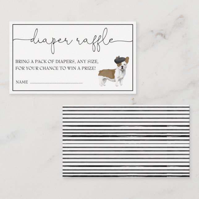 Cartão De Informações Rótulo Francês Gênero Fralda Neutra Raffle Enclos (Frente/Verso)