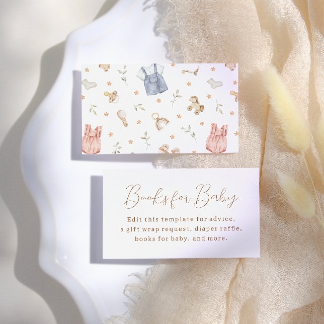 Cartão De Informações Roupas de Bebê Boho Chá de Bebê (Criador carregado)