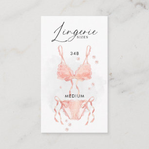 Cartão De Informações Roupas Íntimas Peach Blush Tamanho Chá de Noiva