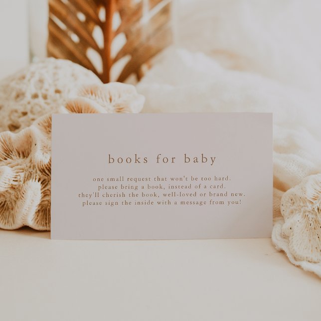 Cartão De Informações ROWAN Pink Simples Chá de fraldas Livros para Bebê (ROWAN Pink Gold Simple Baby Shower Books for Baby Enclosure Card)