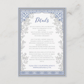 Cartão De Informações Royal Turkish Wedding Enclosure Card