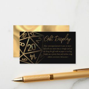 Cartão De Informações RPG Dice Dourada Fantasy Tabletop Ofertas em Exi