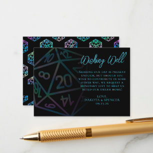 Cartão De Informações RPG Dice   Holo Fantasy PnP Tabletop Desejar Bem