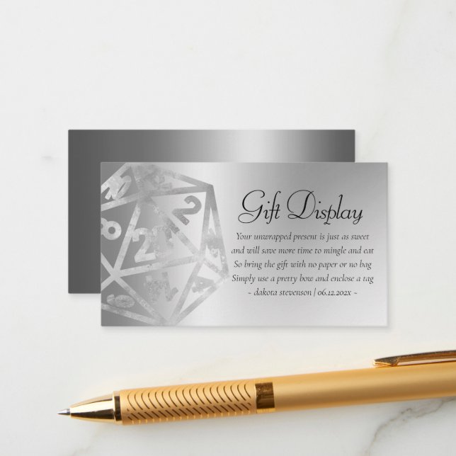 Cartão De Informações RPG Luxe | Apresentação do Gamer Gift em Tabletop  (Frente/Verso In Situ)