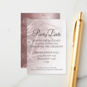 Cartão De Informações RPG Luxe   Mauve Sheen Fantasy Tabletop Gamer Dice