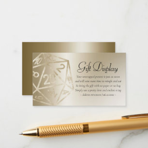 Cartão De Informações RPG Luxe Tela Dourada de Presente do Tabletop Ga