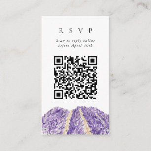 Cartão De Informações RSVP de Campos de Lavanda Online do Código QR