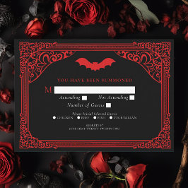 Cartão De Informações RSVP de Casamento da Catedral de Vampiro Gótico