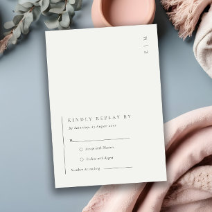 Cartão De Informações RSVP de Casamento da Tipografia Branca Negra Moder