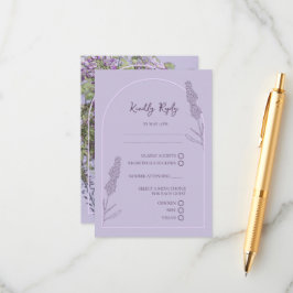 Cartão De Informações RSVP de Casamento de Blooms de Lavanda Elegante Si