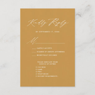 Cartão De Informações RSVP de Casamento de Chic Minimalista Beige Script