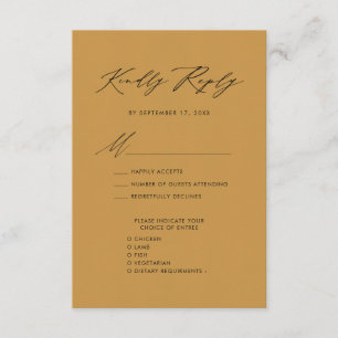 Cartão De Informações RSVP de Casamento de Chic Minimalista Beige Script