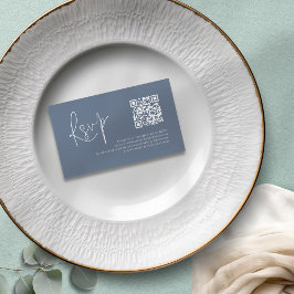 Cartão De Informações RSVP de Casamento de Código QR do Script Branco Du