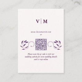 Cartão De Informações RSVP de Casamento de Código QR Floral de Destino d