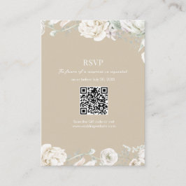 Cartão De Informações RSVP de Casamento de Código QR Floral do Jardim Do