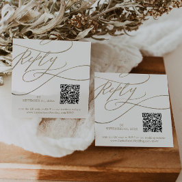 Cartão De Informações RSVP de Casamento de Código QR para Caligrafia Dou