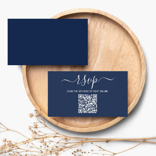 Cartão De Informações RSVP de Casamento de Código QR Personalizado Moder