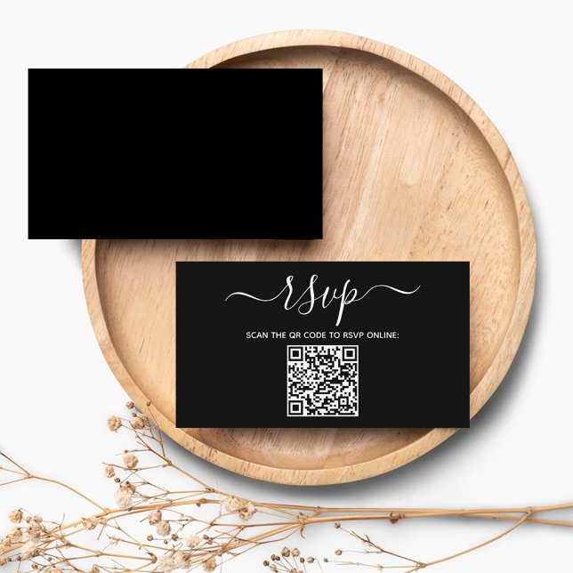 Cartão De Informações RSVP de Casamento de Código QR Personalizado Moder (Criador carregado)