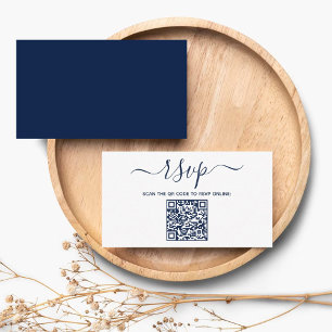 Cartão De Informações RSVP de Casamento de Código QR Personalizado Moder
