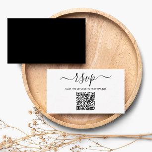 Cartão De Informações RSVP de Casamento de Código QR Personalizado Moder