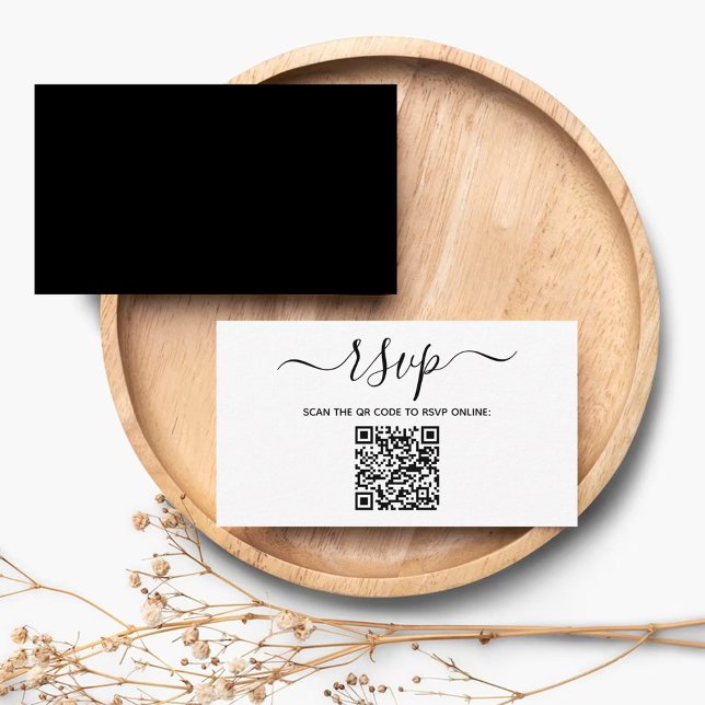 Cartão De Informações RSVP de Casamento de Código QR Personalizado Moder (Criador carregado)