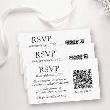 RSVP de Casamento de Código QR Simples Minimalista
