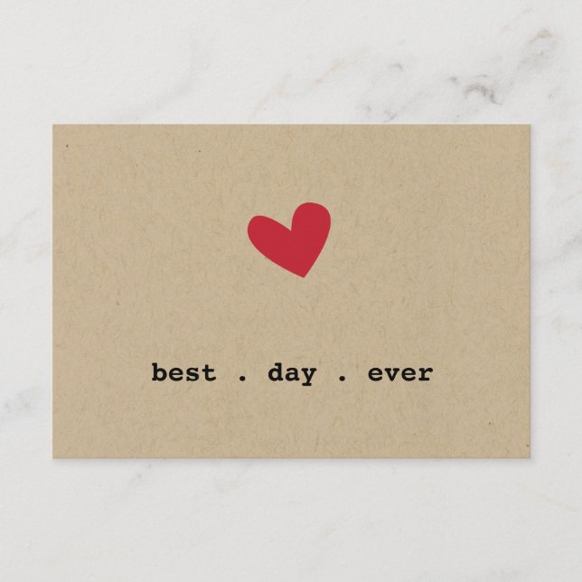 Cartão De Informações RSVP de Casamento de Coração Simples (Frente)