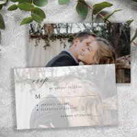 RSVP de casamento de fotos simples em preto e bran