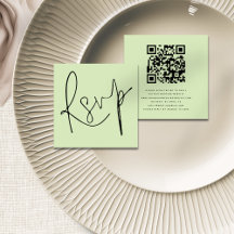 RSVP de Casamento de Limão de Código QR de Script 