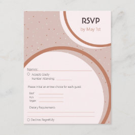 Cartão De Informações RSVP de Casamento de Pontos e Círculos Beige