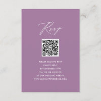 RSVP de Casamento de QR Minimalista do Script Eleg