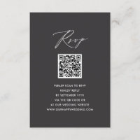 RSVP de Casamento de QR Simples de Cinzas Modernas