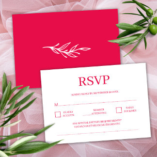 Cartão De Informações RSVP de Casamento de Rosas vermelhas Minimalista M
